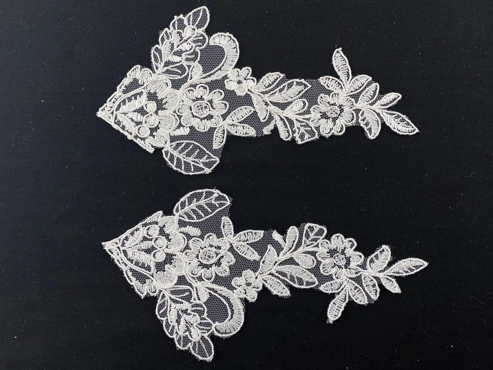Greige Corded Plain Polyester Broderie Appliqué