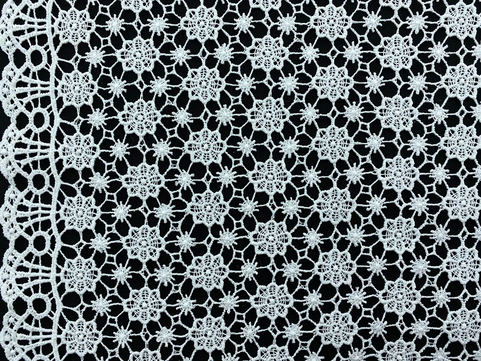 Ecru Matte Polyester Imported Broderie