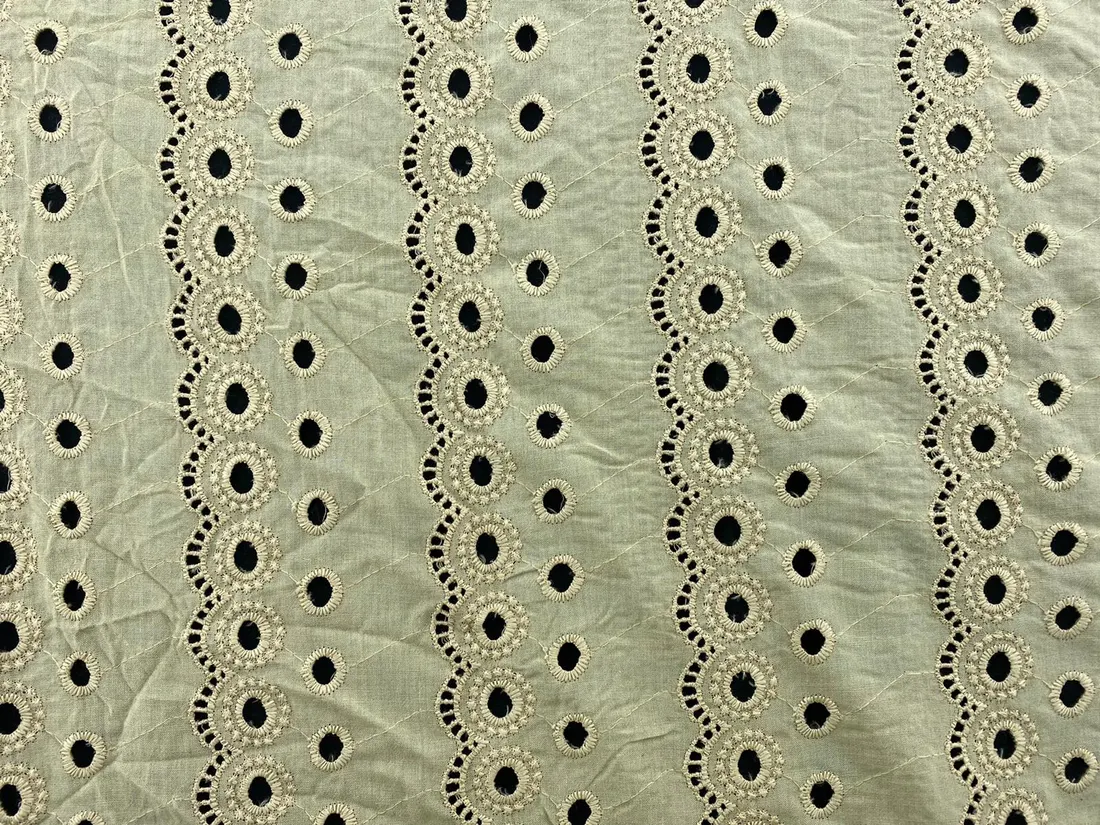 Coffee with milk Domestic Broderie Tape Voile · 6 cm