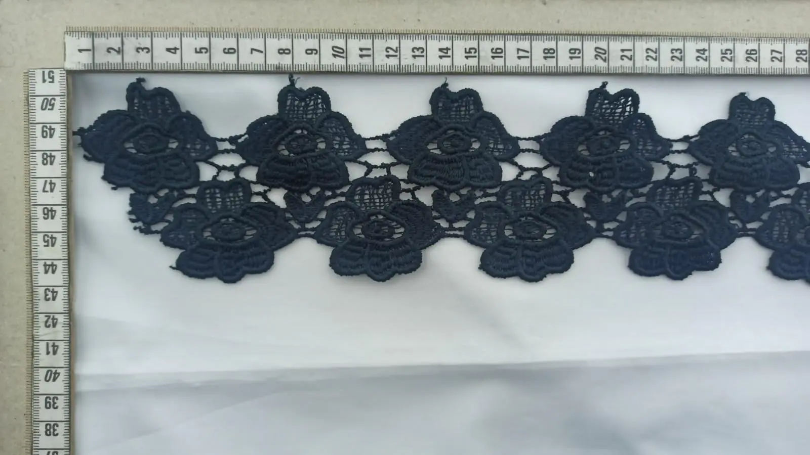Black Matte Polyester Domestic Guipure Broderie Tape