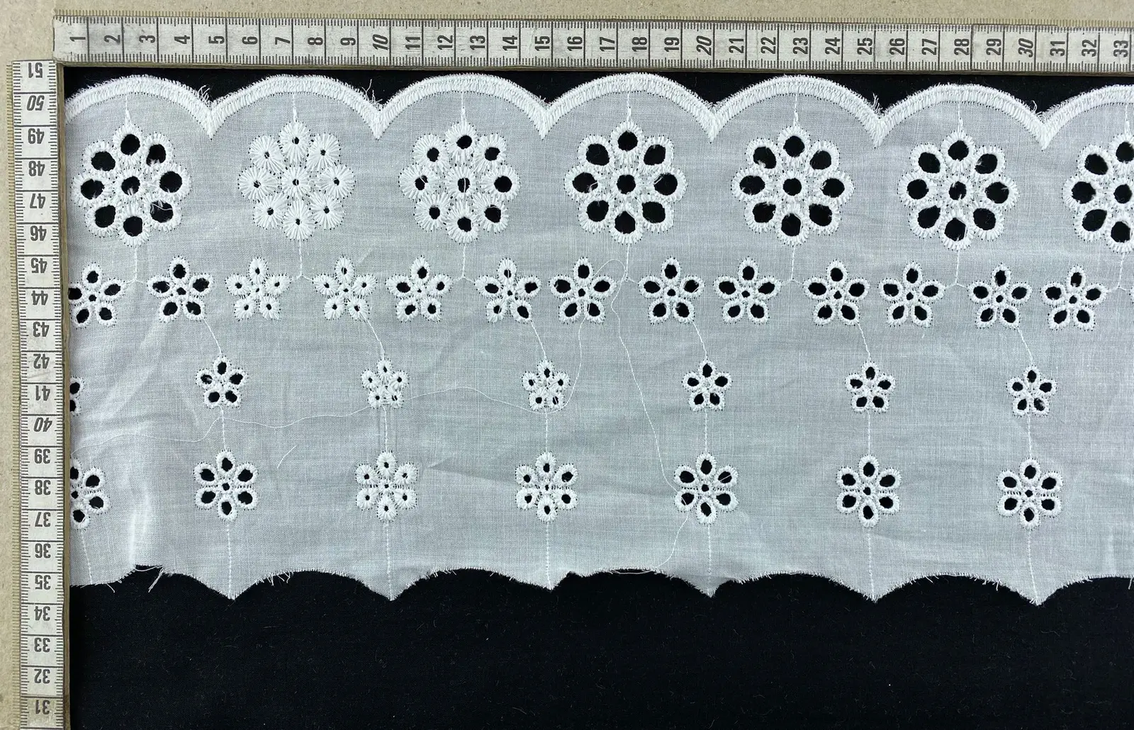Bleached Cotton Domestic Broderie Tape Voile