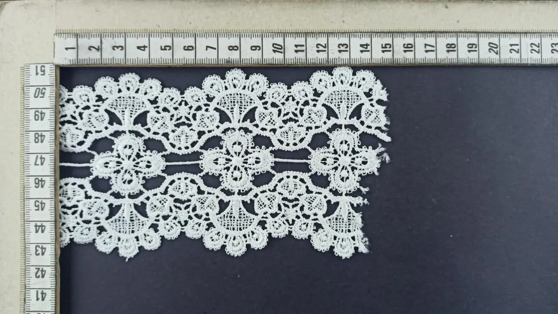 Ham Düz Polyester Yerli Güpür Brode Bant · 8,5 cm