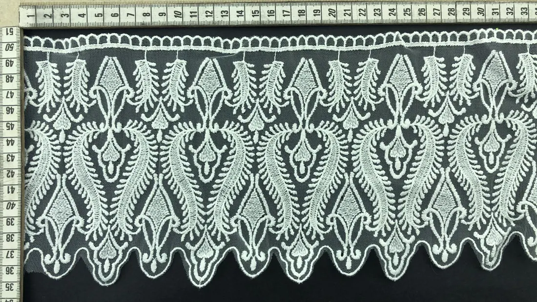 Ham Mat Polyester Yerli Brode Bant Tül · 16 cm