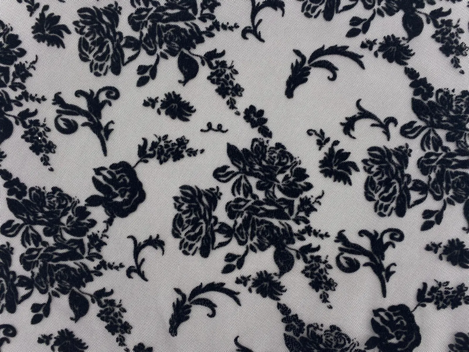 Black Lycra Polyester Domestic Tulle · 150 cm