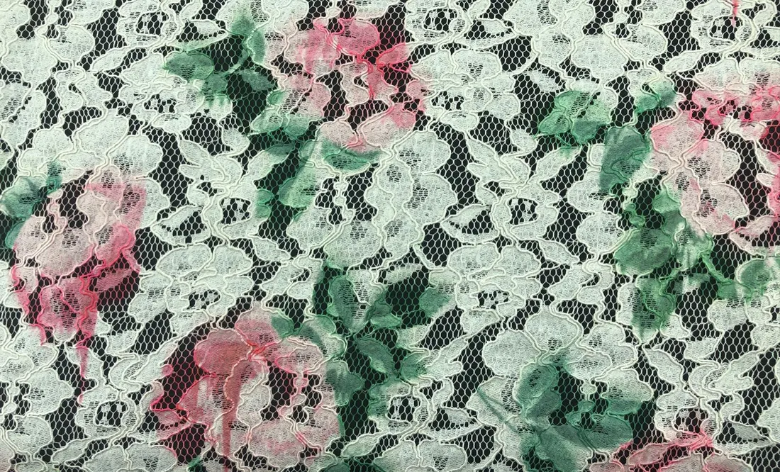 Beyaz Kordlu Polyester Yerli Dantel