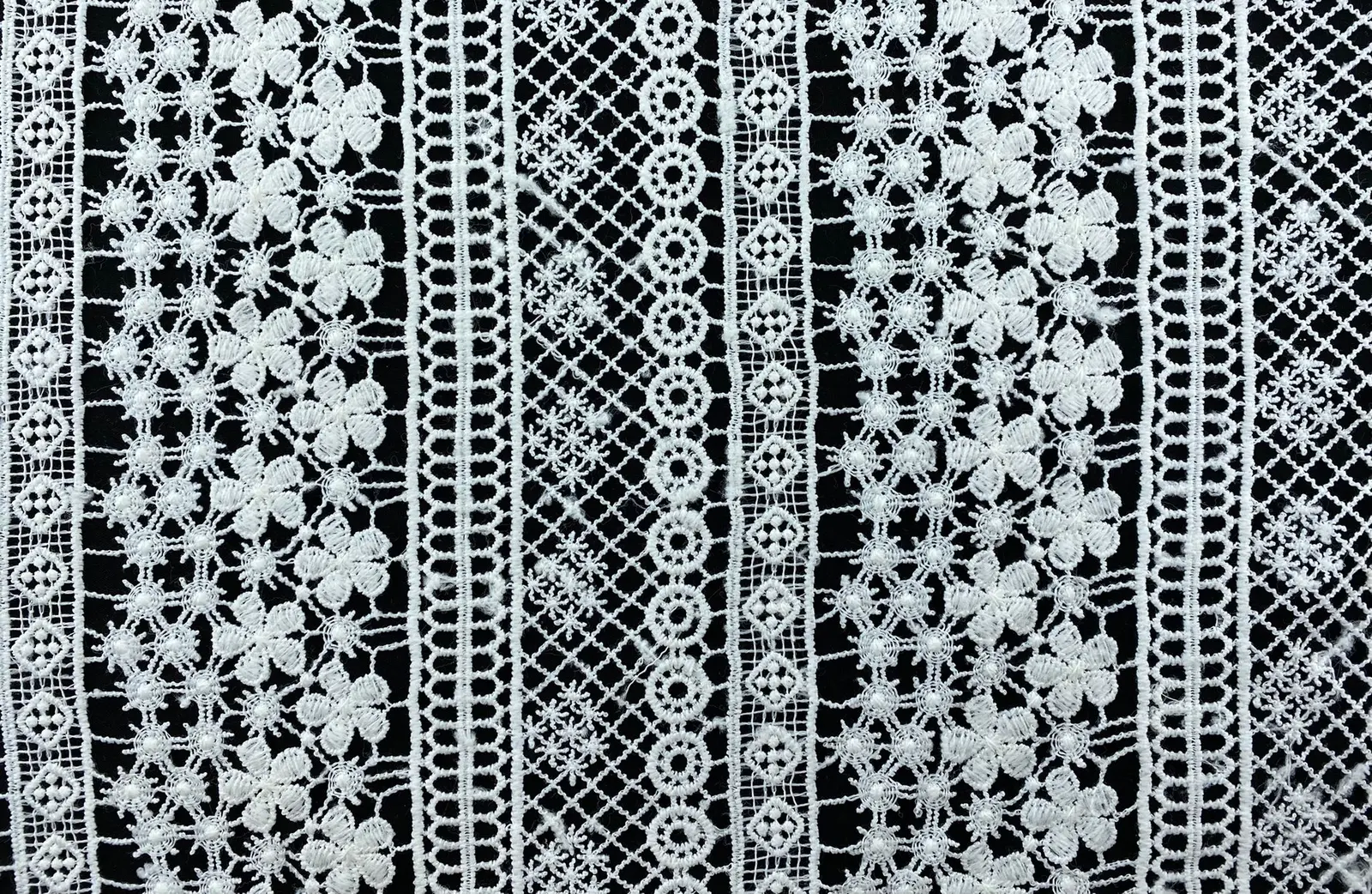 Greige Matte Polyester Imported Broderie