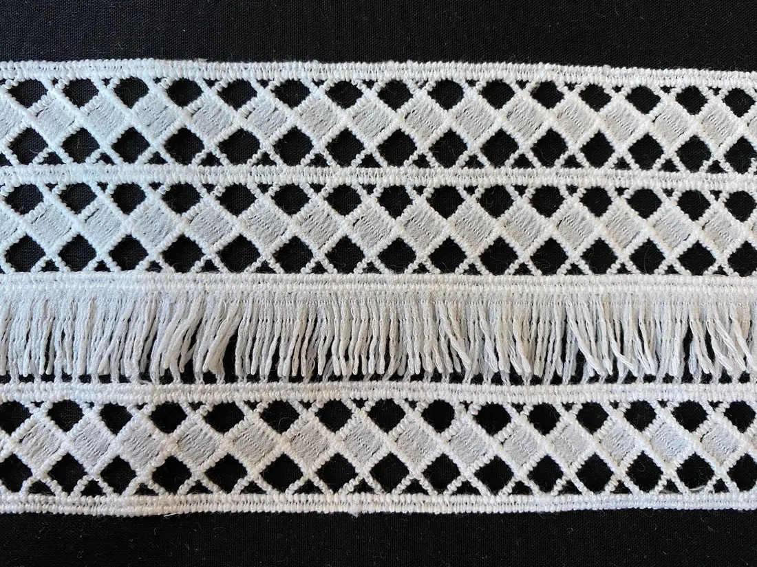 Ham Mat Polyester İthal Güpür Brode Bant · 8,5 cm