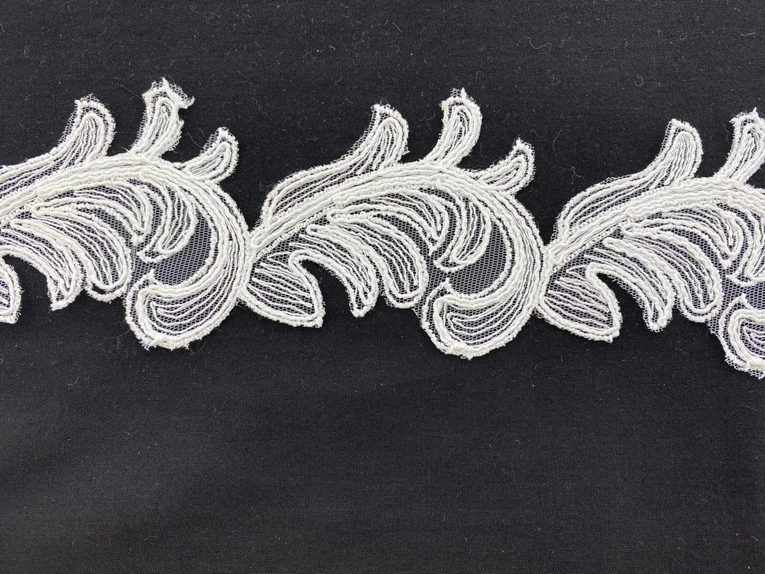 5320 Brode · Yerli · Bant · Polyester · Tül Üzeri · Kordlu · Ham · 7 Cm