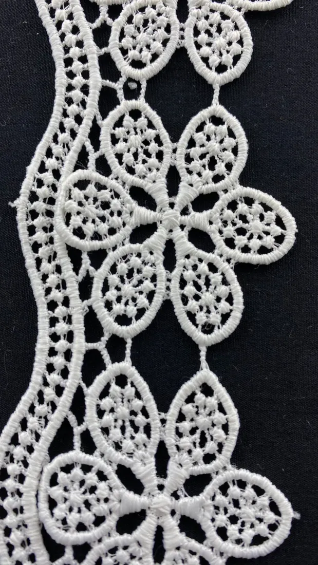 Ham Mat Polyester Yerli Güpür Brode Bant · 6 cm