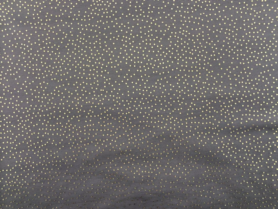 Black Printed Gold Polyester Domestic Tulle · 160 cm