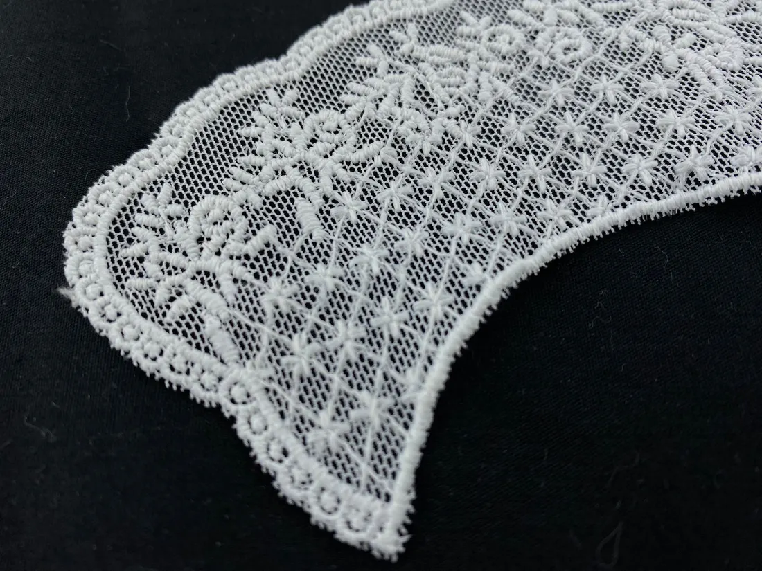 Ham Mat Polyester Yerli Bant Tül Yaka · 15 cm