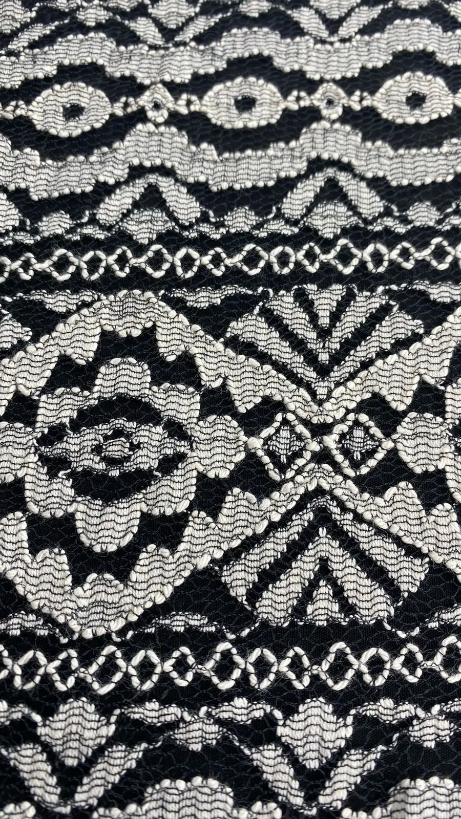 Black Cotton Domestic Lace · 150 cm