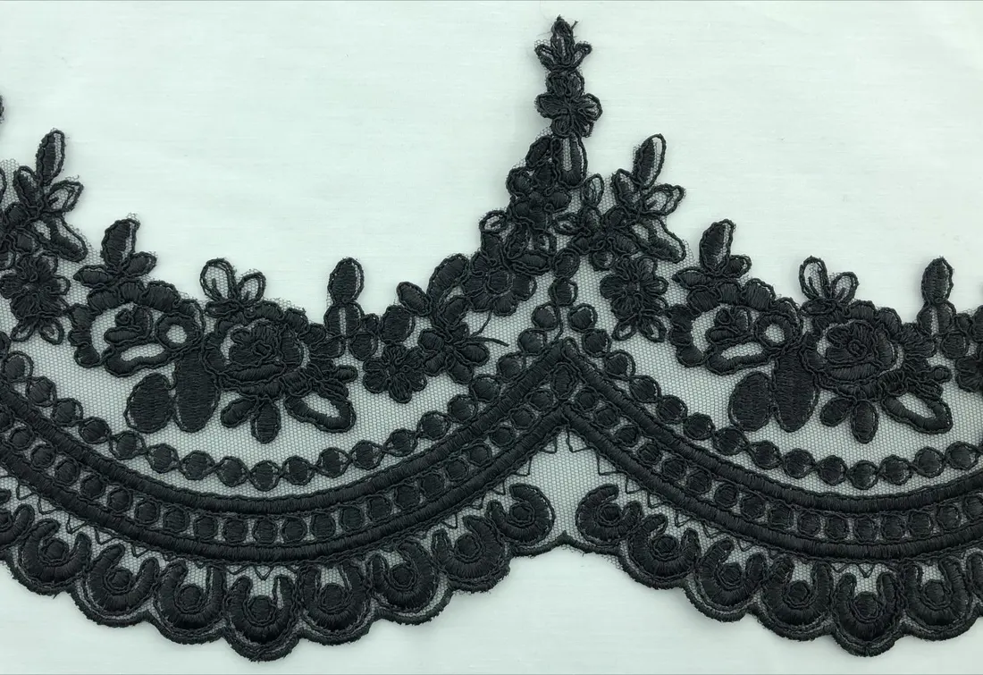 5202 Brode · İthal · Bant · Polyester · Kordlu · Düz · Siyah