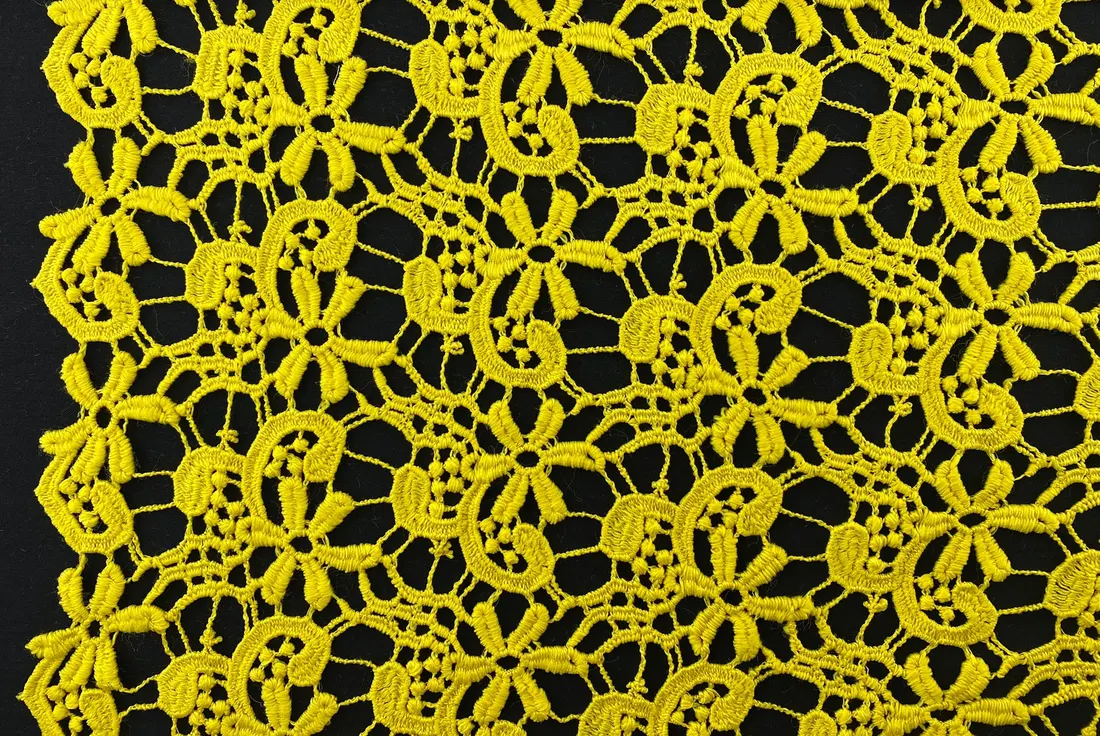 Hardal Mat Polyester Yerli Güpür Brode · 75 cm