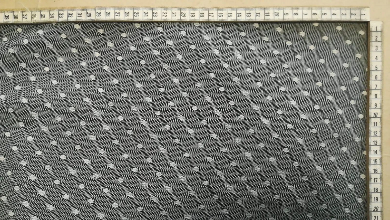 White Polyester Imported Tulle · 165 cm