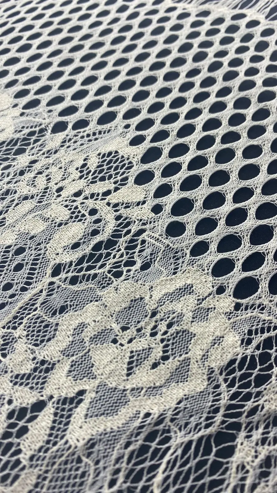 Greige Cotton Nylon Imported Lace