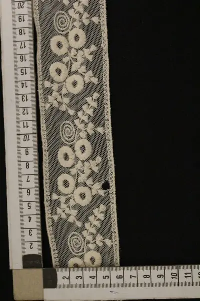 Greige Cotton Tape Lace Tulle