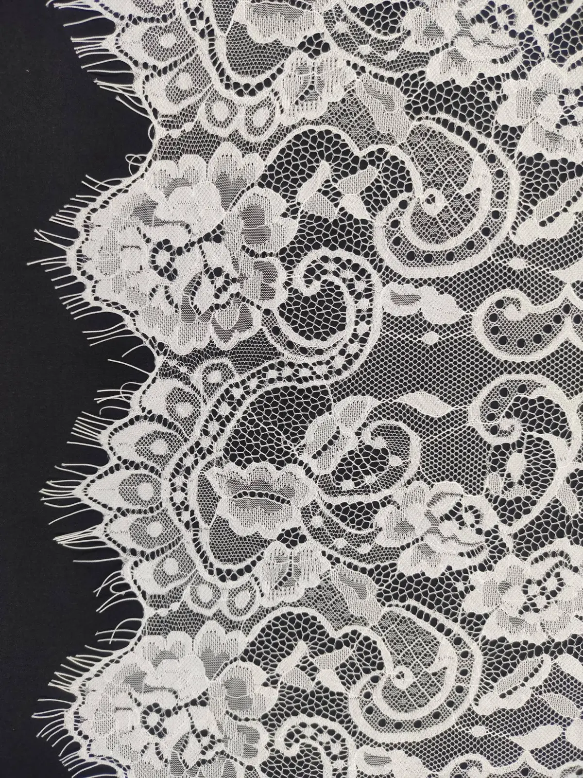White Eyelash Nylon Imported Tape Lace