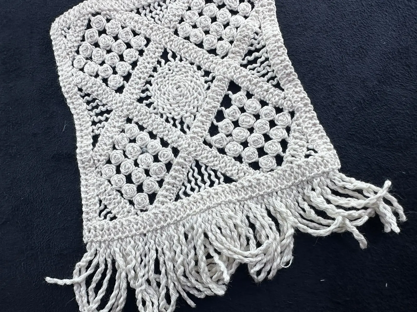 23393 Brode · Yerli · Aplik · Kordeneli · Pamuk · Ham · 17x13 Cm