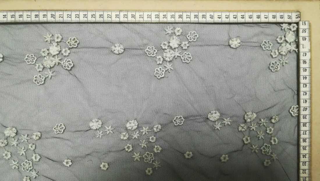 Siyah Mat Polyester Yerli Brode Tül
