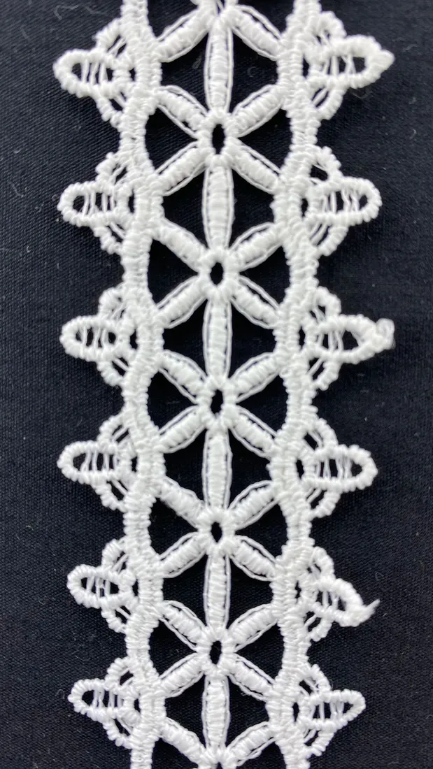 Ham Mat Polyester Yerli Güpür Brode Bant · 3,5 cm