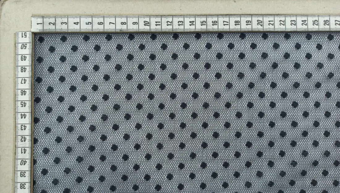 Fikse Puantiyeli Polyester Yerli Tül