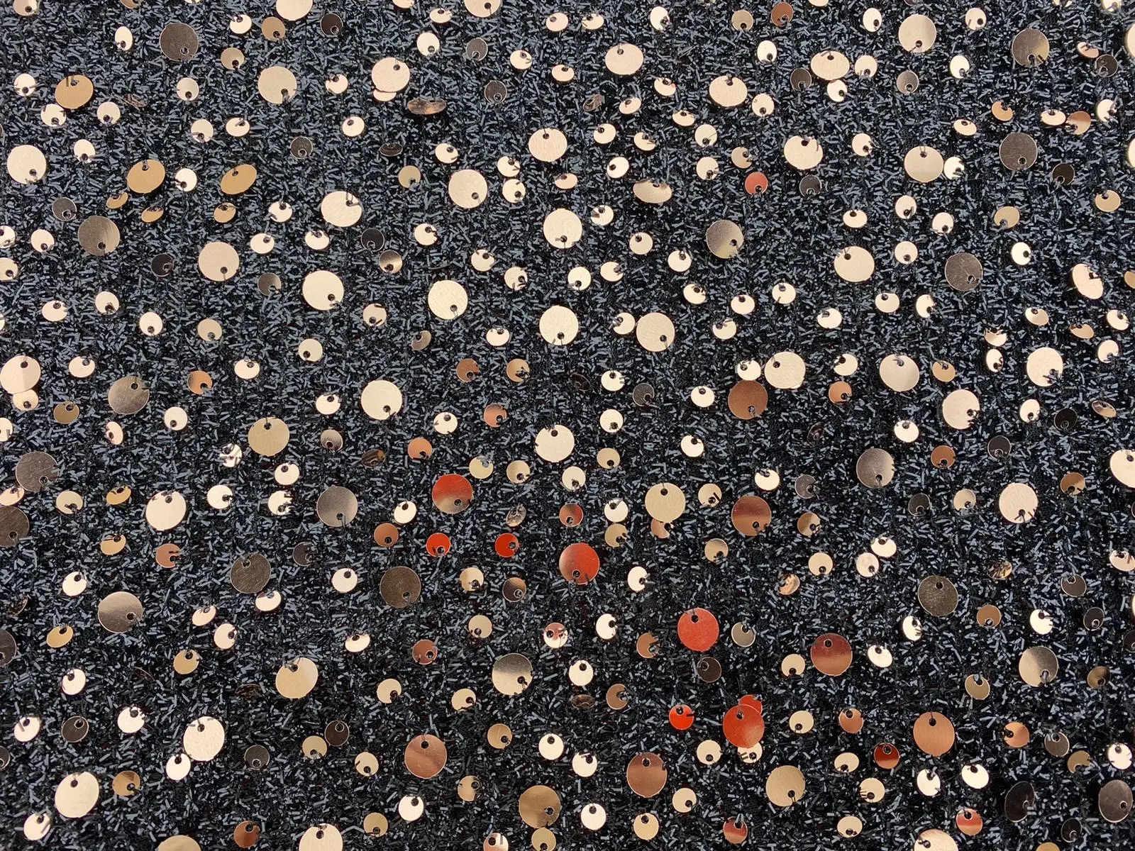 Bakır Pullu Sakallı Polyester İthal Payet Analı-kızlı
