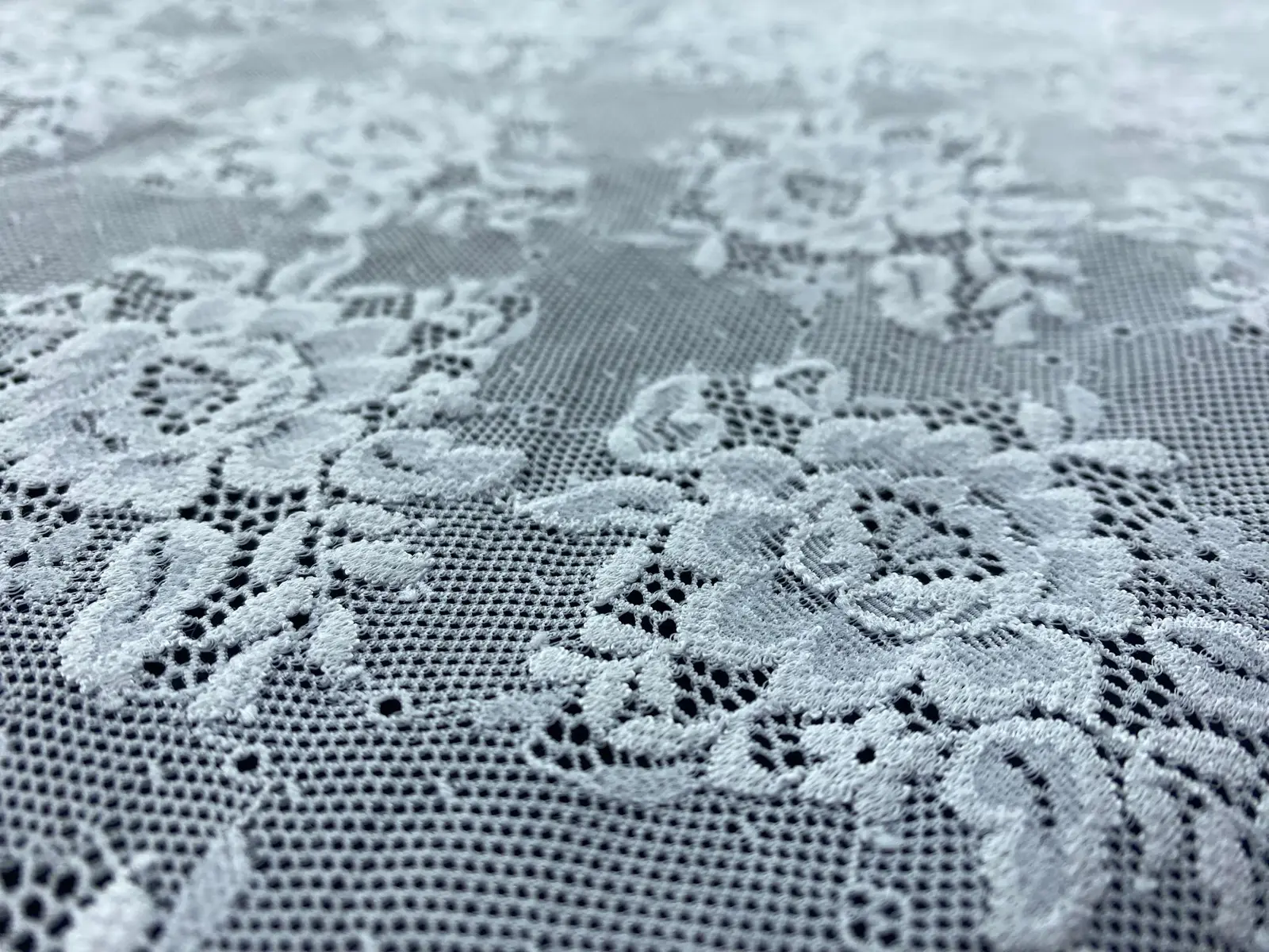 Greige Lycra Nylon Imported Lace · 150 cm