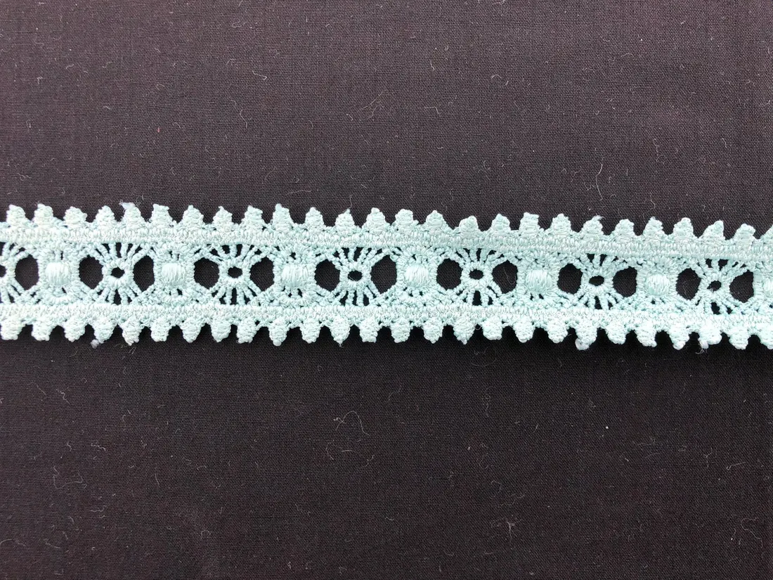 Mint Mat Polyester Yerli Güpür Brode Bant · 3 cm