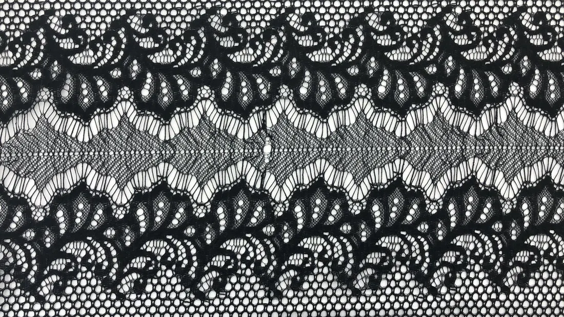Siyah Polyester Yerli Dantel