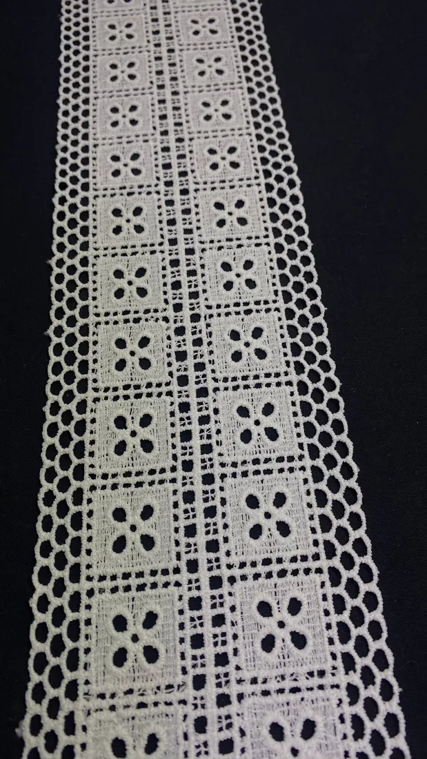 Ham Mat Polyester Yerli Güpür Brode Bant · 10 cm