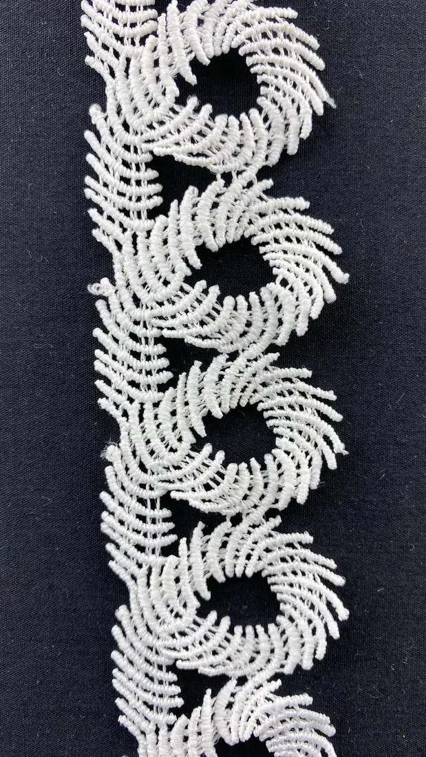 Ham Mat Polyester Yerli Güpür Brode Bant · 4 cm