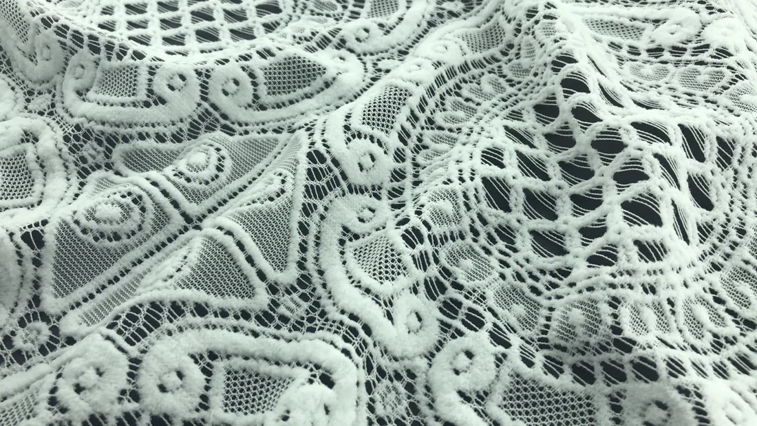 Greige Polyester Imported Broderie · 160 cm