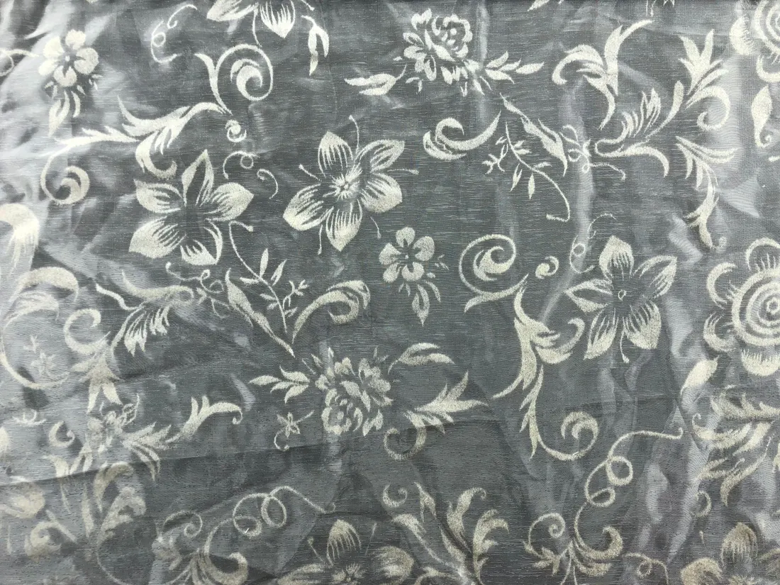 Krem Baskılı İplikli Zemin Polyester Yerli Organze · 150 cm