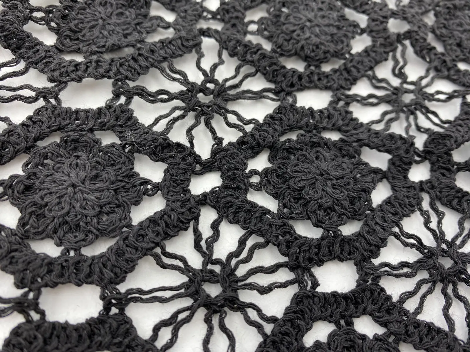 Black Cotton Imported Guipure Broderie · 125 cm