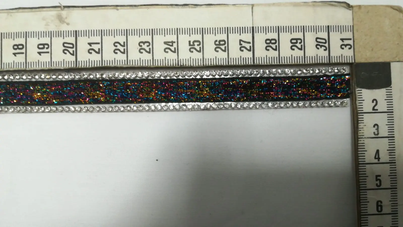 Multicolor Lurex Velvet Domestic Tape Ribbon · 1,5 cm