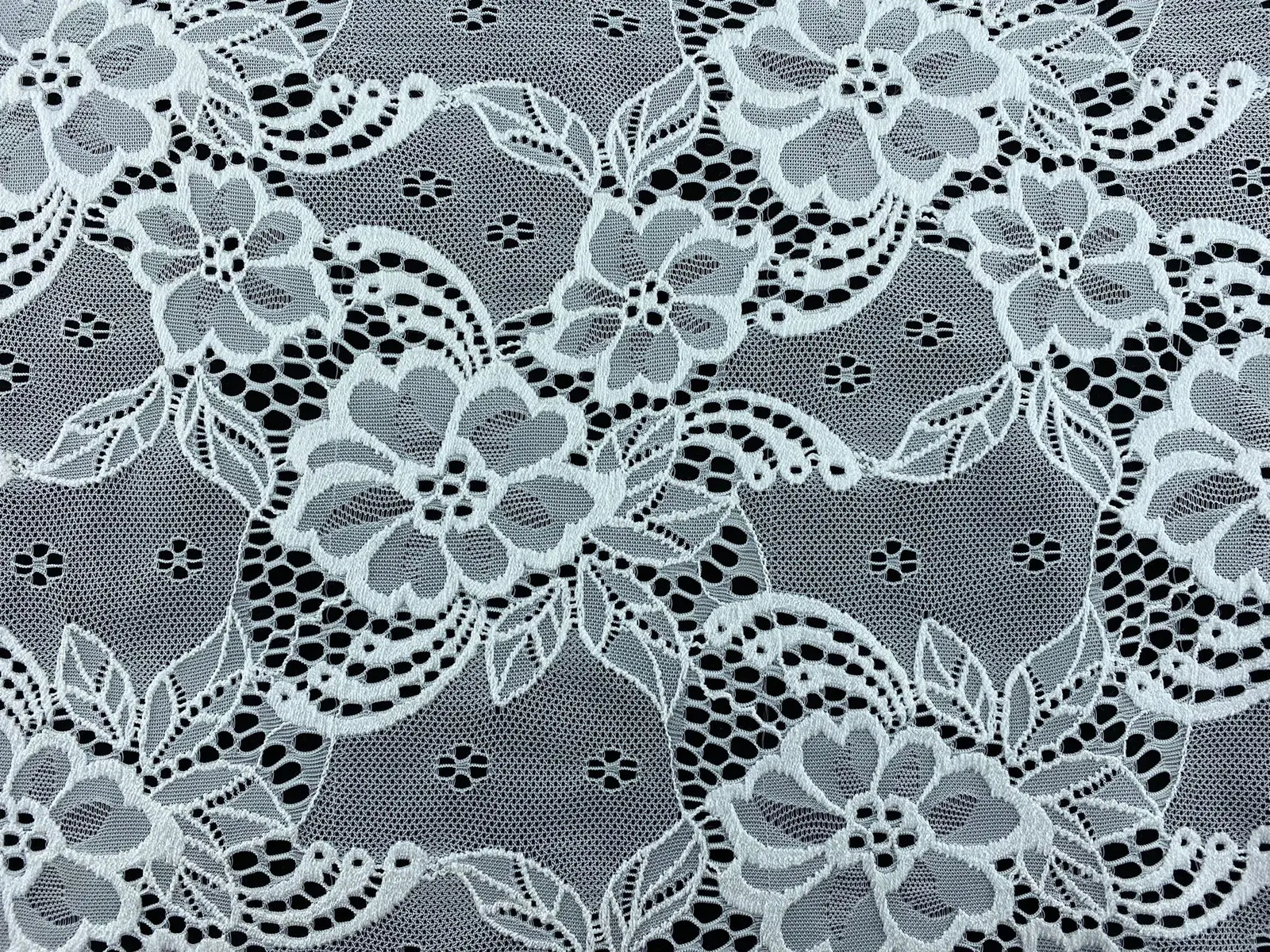 Heat-set Lycra Polyester Imported Lace