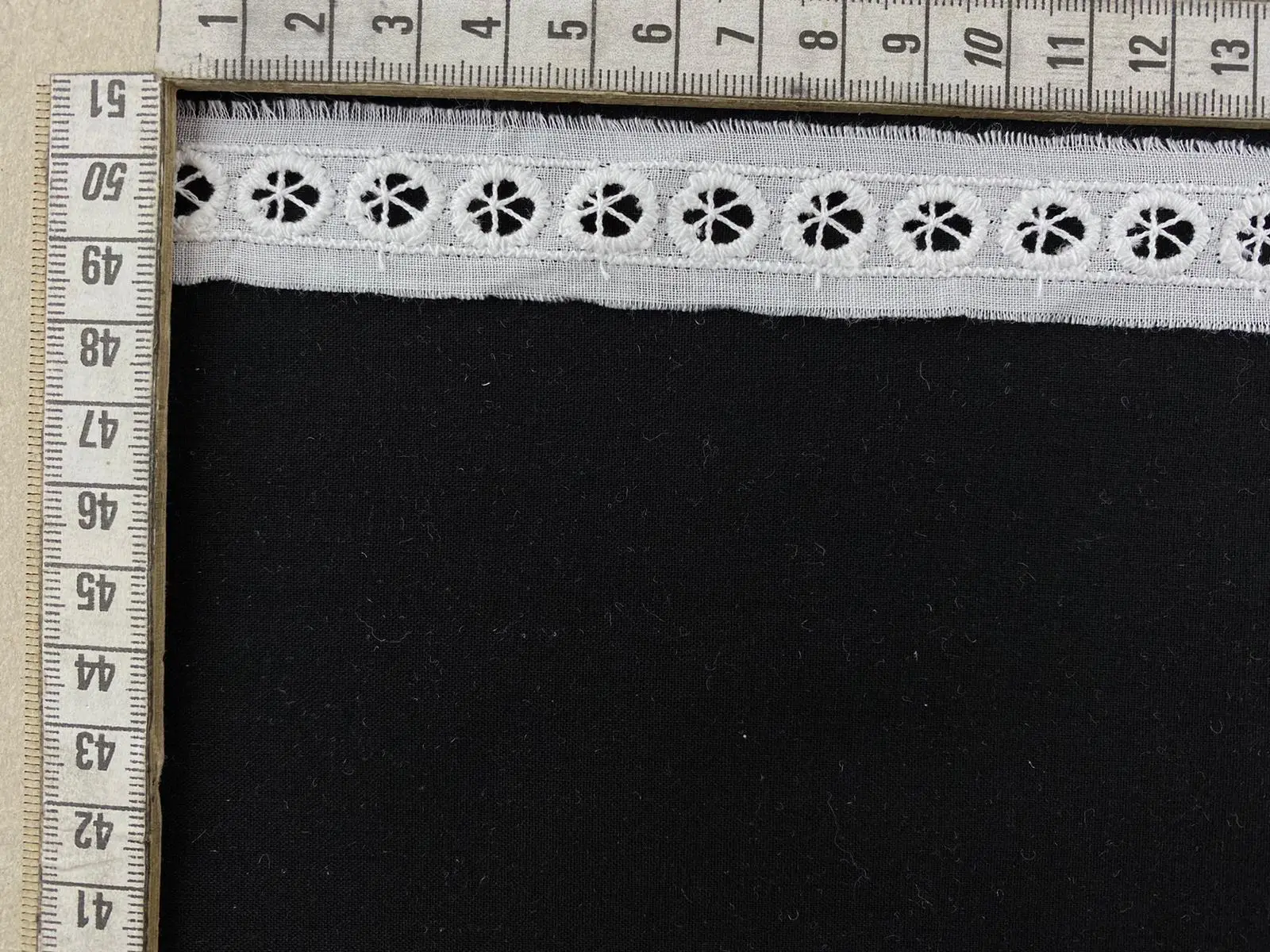 Bleached Polyester Domestic Broderie Tape · 2 cm