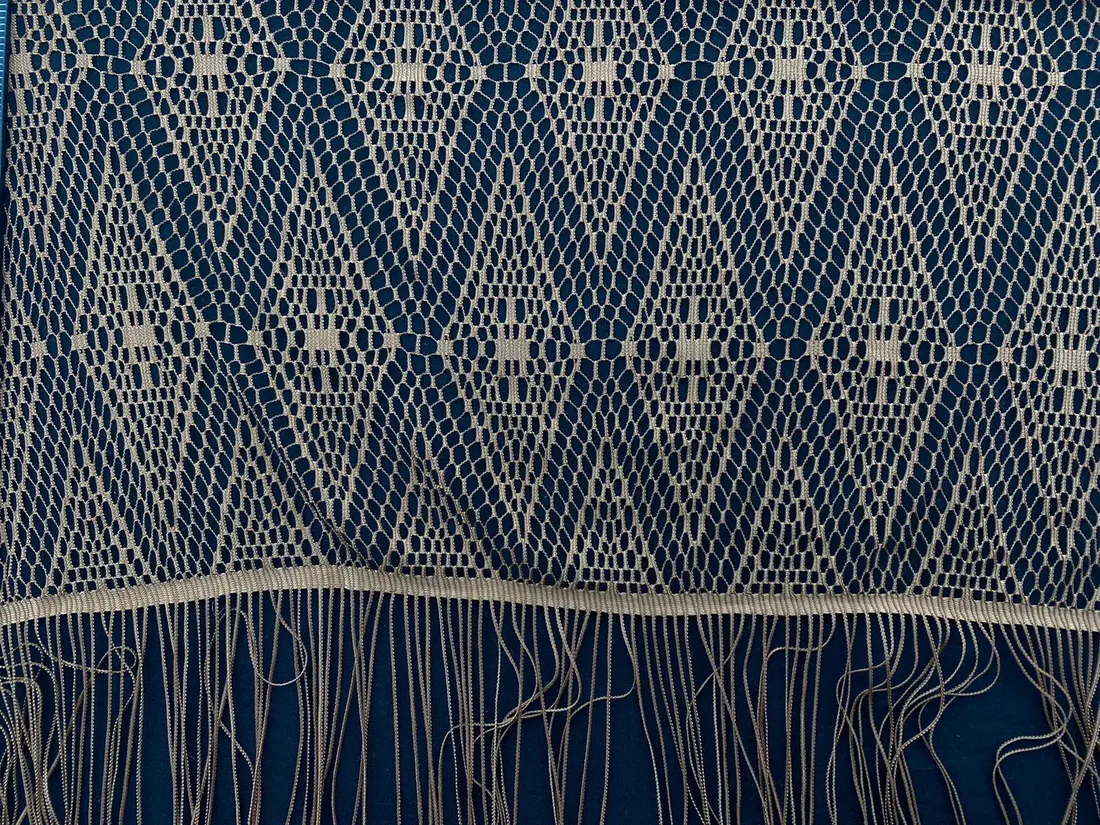 Kahverengi Sakallı Polyester Yerli Dantel