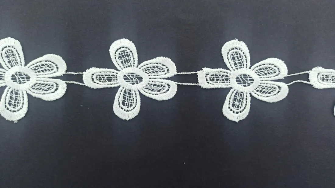 Ham Polyester Yerli Güpür Brode Bant · 7 cm