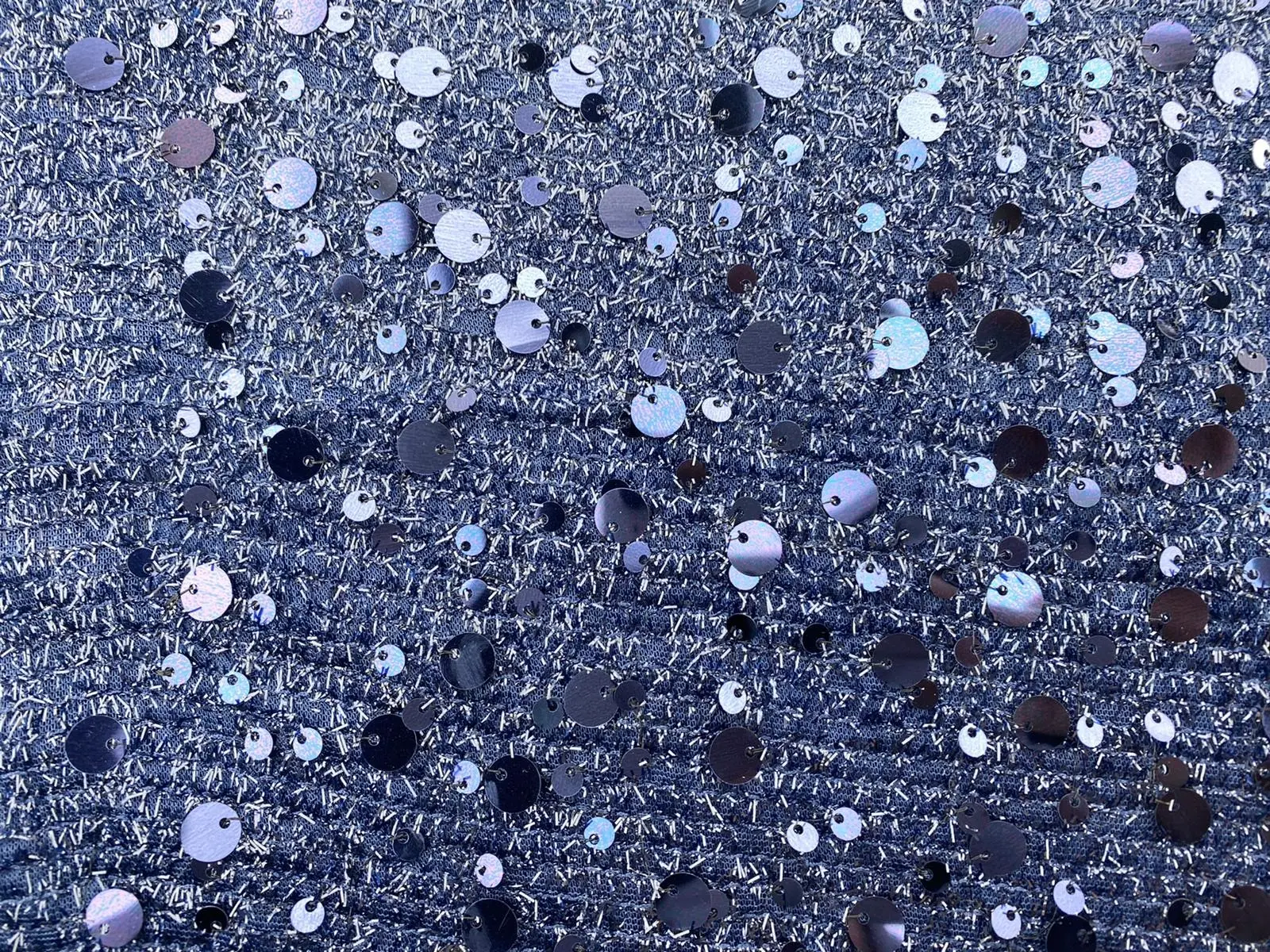 Lacivert Pullu Sakallı Polyester İthal Payet Analı-kızlı