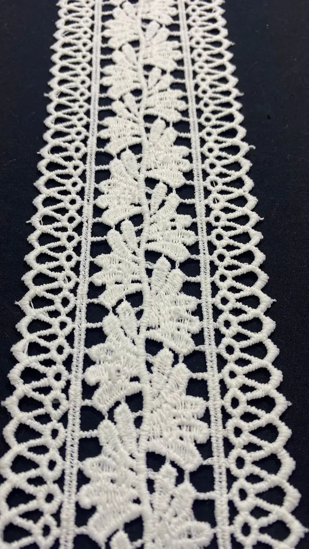 Ham Mat Polyester Yerli Güpür Brode Bant · 7 cm